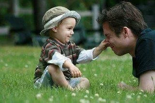 Little baby with father