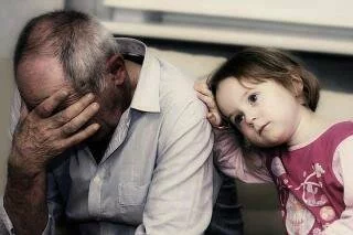 Little baby with father